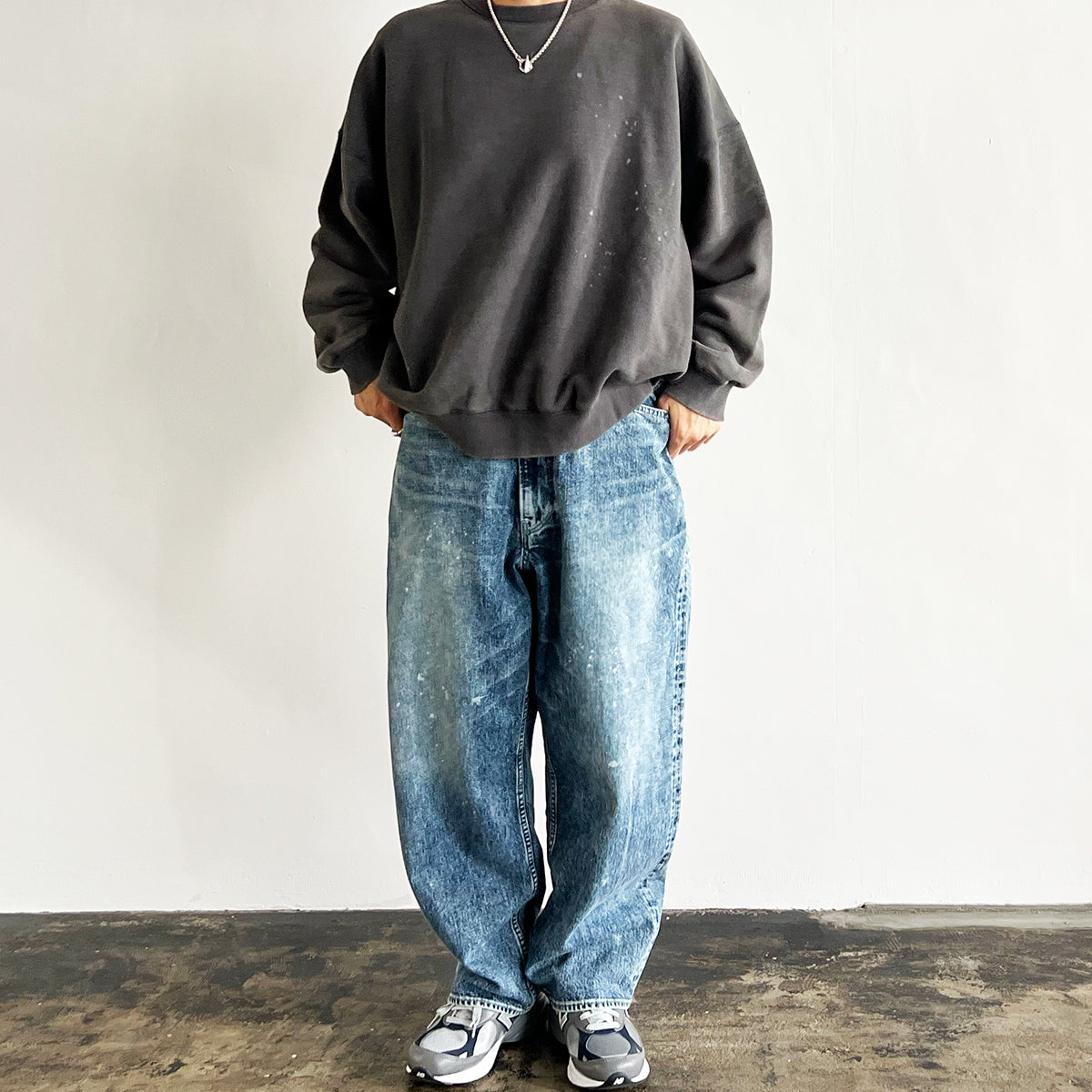 EZ 5P PANTS INDIGO DENIM (ACID WASH) D12500-1