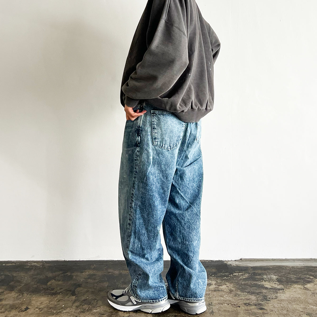 EZ 5P PANTS INDIGO DENIM (ACID WASH) D12500-1
