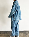 COVERALLS JACKET INDIGO DENIM (ACID WASH) D32500-1