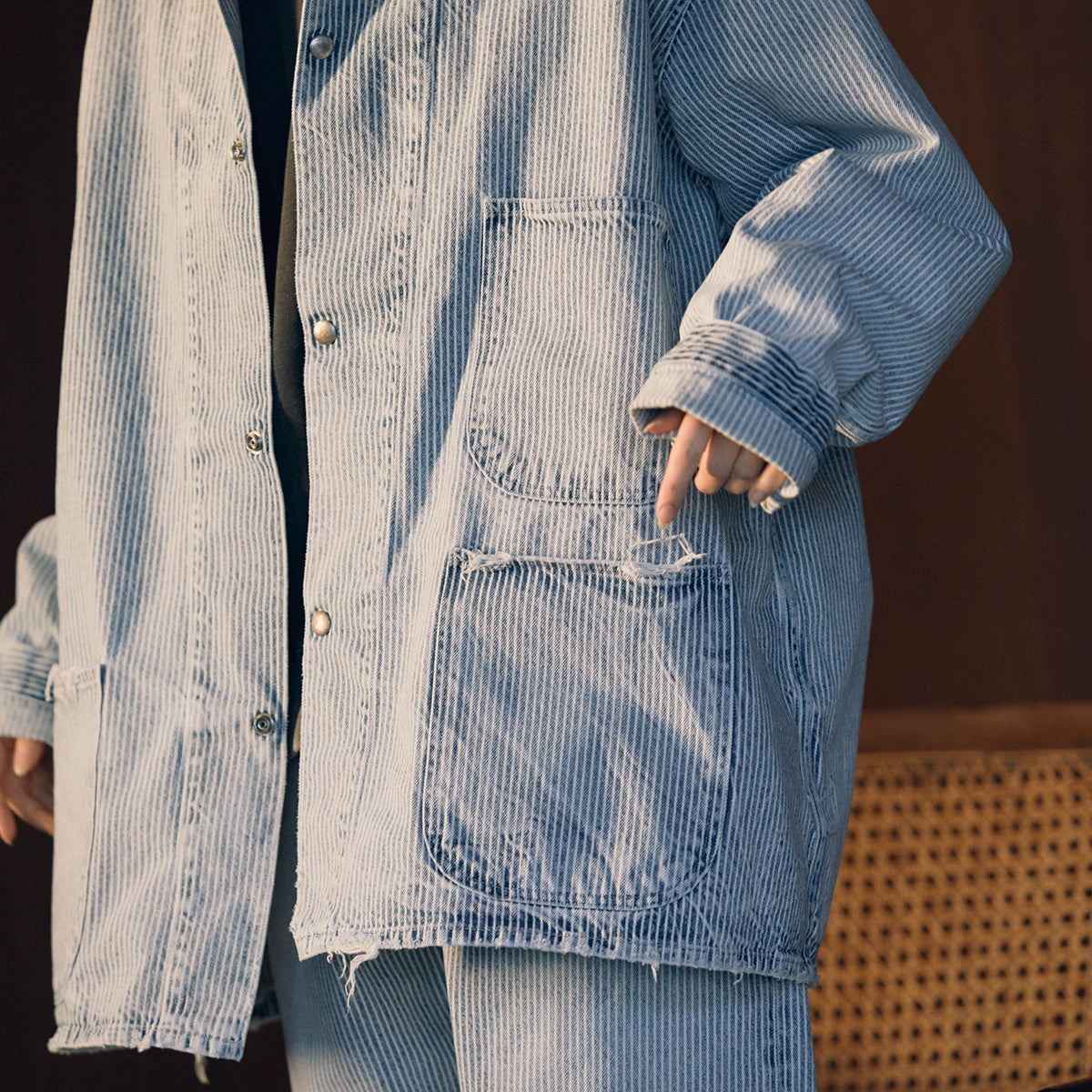 COVERALLS JACKET HICKORY D32503