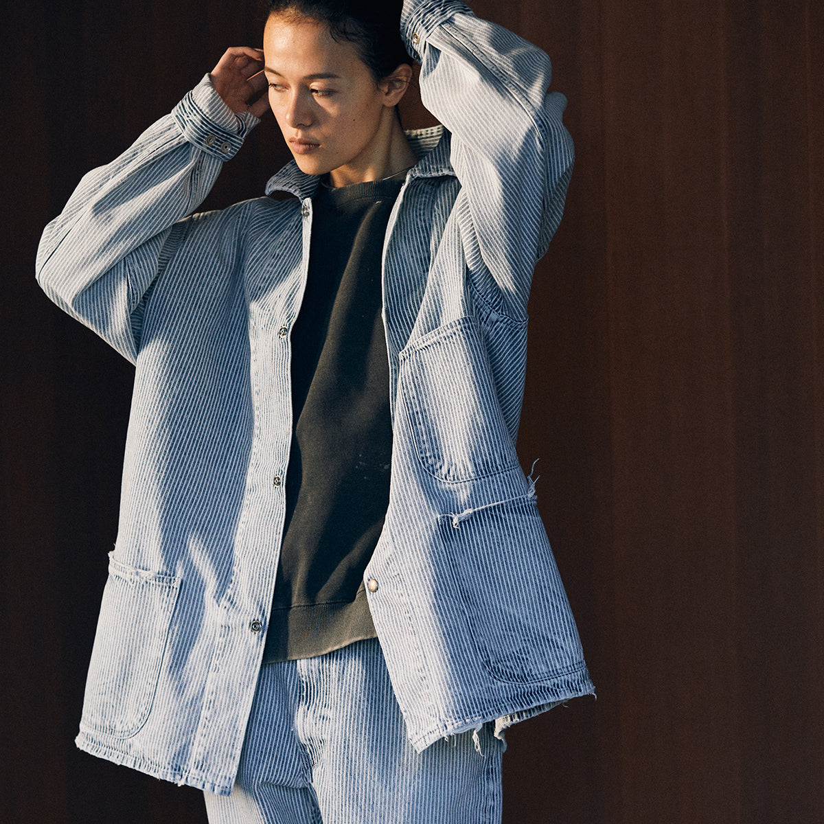 COVERALLS JACKET HICKORY D32503