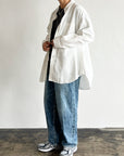 OVER-SIZED OXFORD SHIRT (WHITE) D32504 - 511