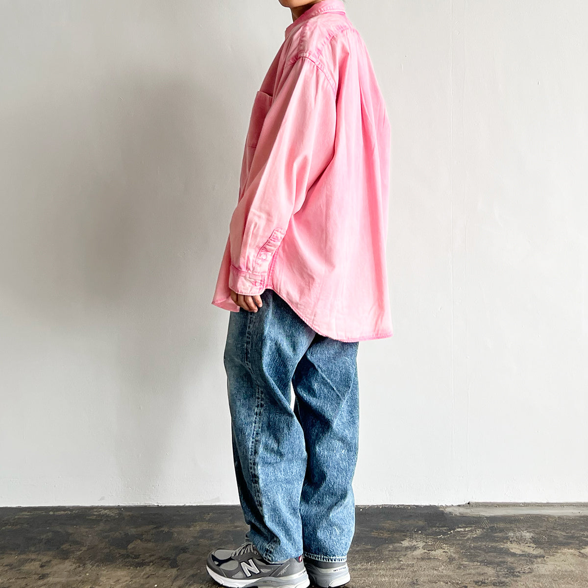 OVER-SIZED OXFORD SHIRT (PINK) D32504 - 521