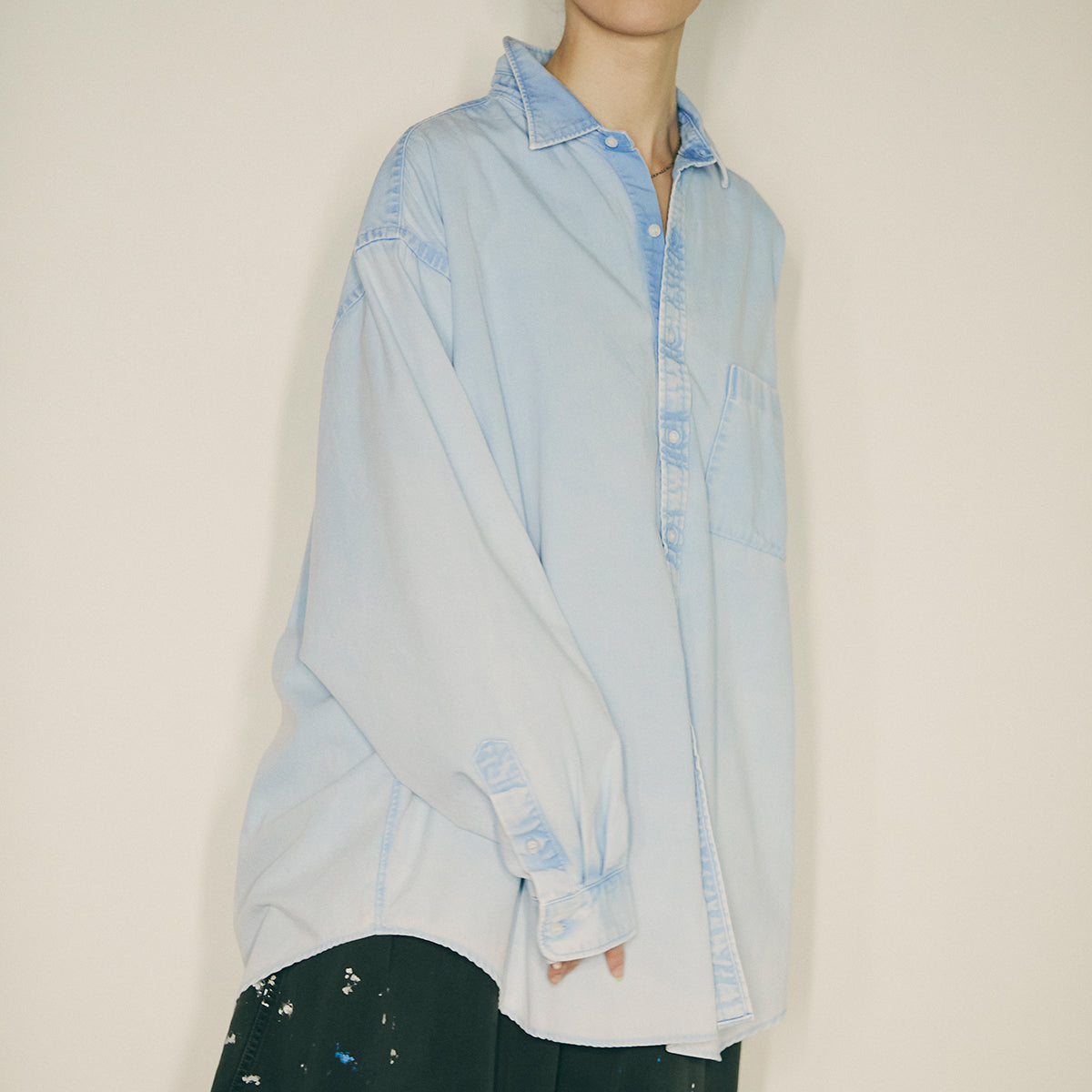 OVER-SIZED OXFORD SHIRT (BLUE) D32504 - 565