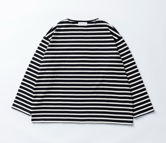 BSQ BOAT NECK LONG SLEEVE CT2208　BLACK / WHITE